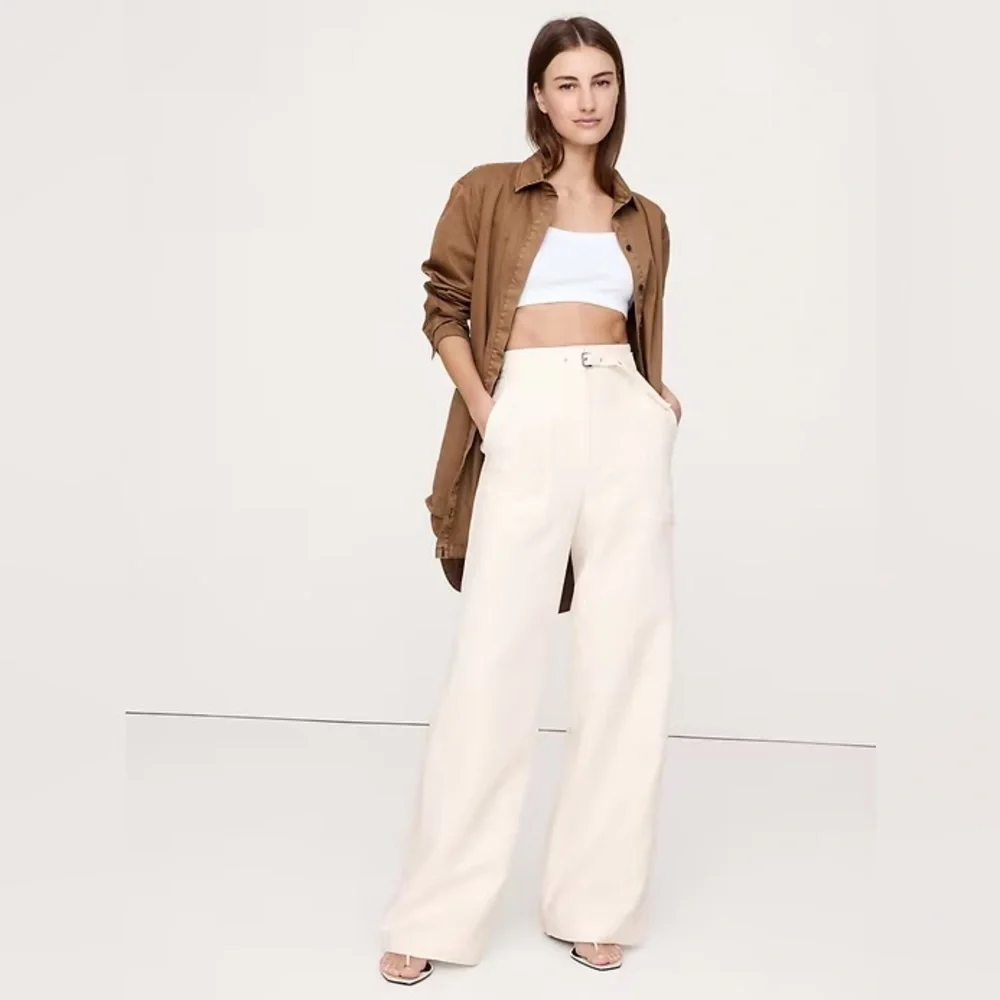 NWT! Banana Republic High-Rise Wide-Leg Studio Pant - 0 Petite